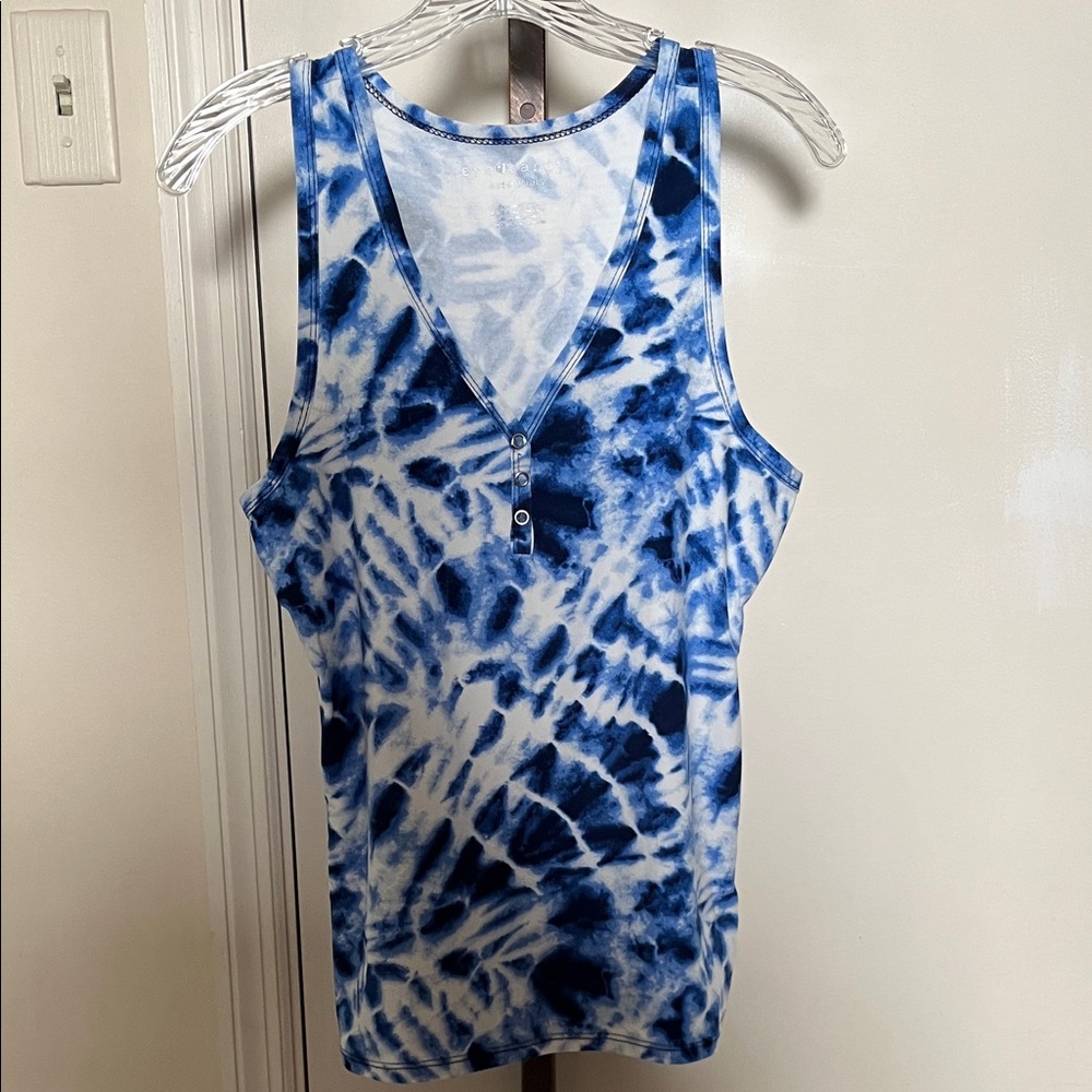 Eye Candy Blue Tie-Dye Women's tank and shorts pajamas